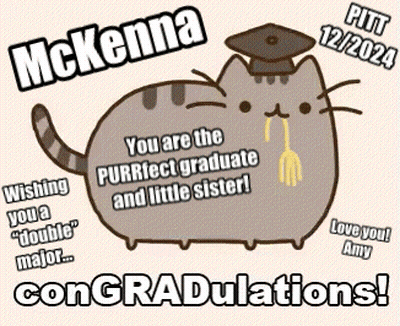 Cat In Cap And Gown Congratulations Card GIF