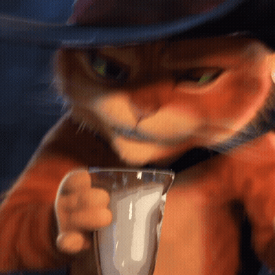 Cat In Cowboy Hat Drinking Milk GIF
