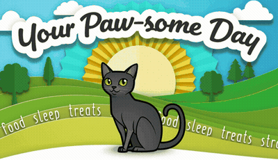 Cat In Field Saying Your Paw-Some Day GIF