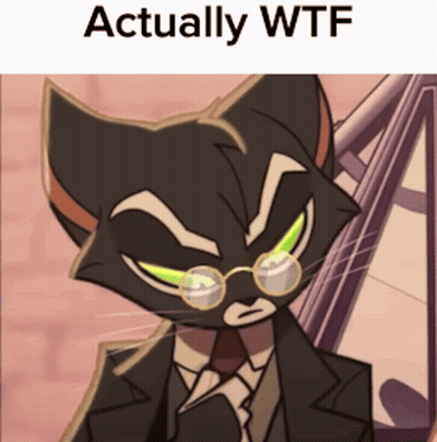 Cat In Glasses And Suit Saying Actually WTF GIF