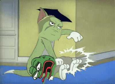 Cat in Graduation Cap Holding Frog