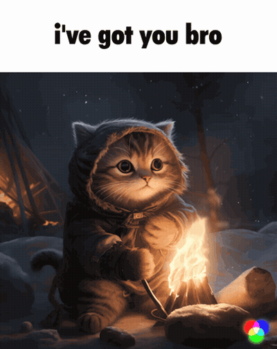 Cat In Hoodie Sitting Next To Fire GIF