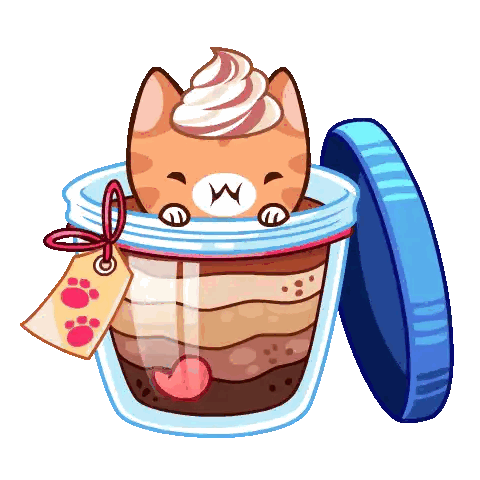 Cat In Jar With Tag Sticker