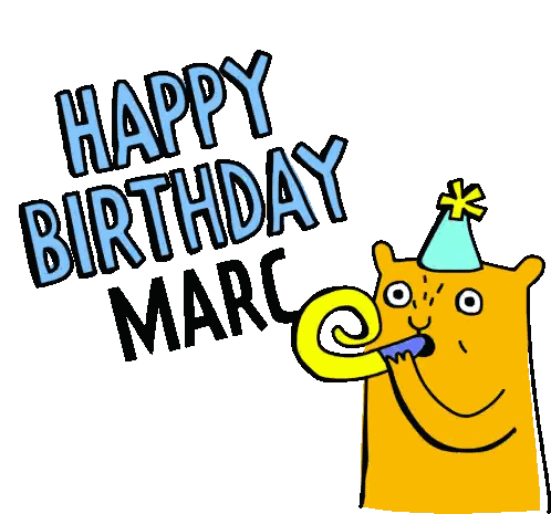 Cat In Party Hat Blowing Party Horn Sticker