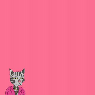 Cat In Pink Coat Surrounded By Money GIF