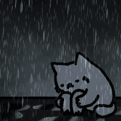 Cat In Rain Drawing GIF