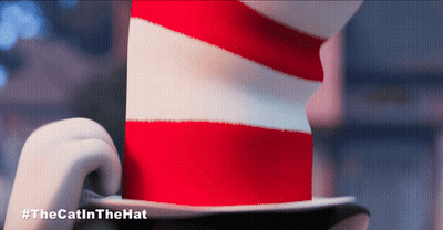 Cat In Red And White Hat With #TheCatInTheHat GIF