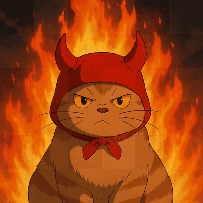 Cat In Red Horn Hat And Scarf GIF