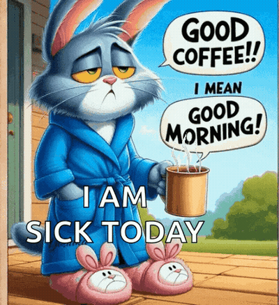 Cat In Robe Holding Coffee Saying Good Morning GIF