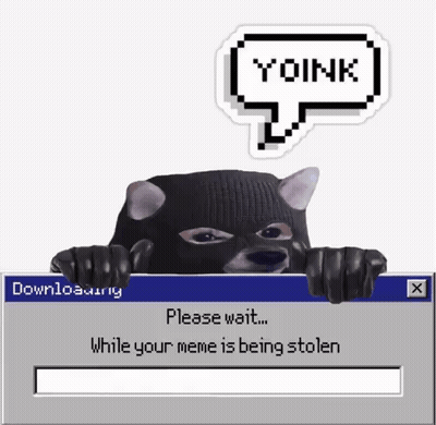 Cat In Ski Mask Peeking Over Downloading Window GIF