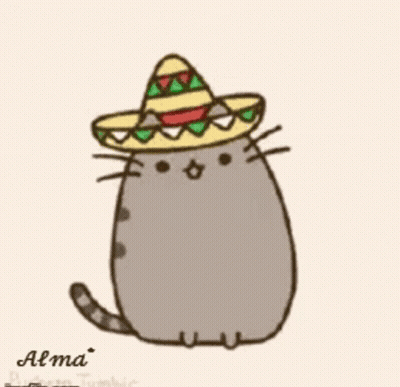 Cat In Sombrero Viva Mexicol GIF