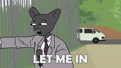 Cat In Suit Let Me In Meme GIF