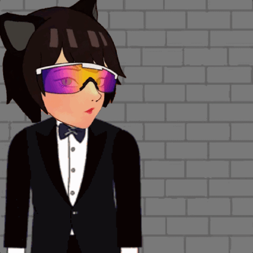 Cat In Sunglasses And Tuxedo Saying Buy The Dip GIF