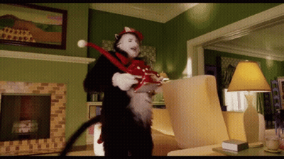 Cat In The Hat Man Holding Cat Toy GIF