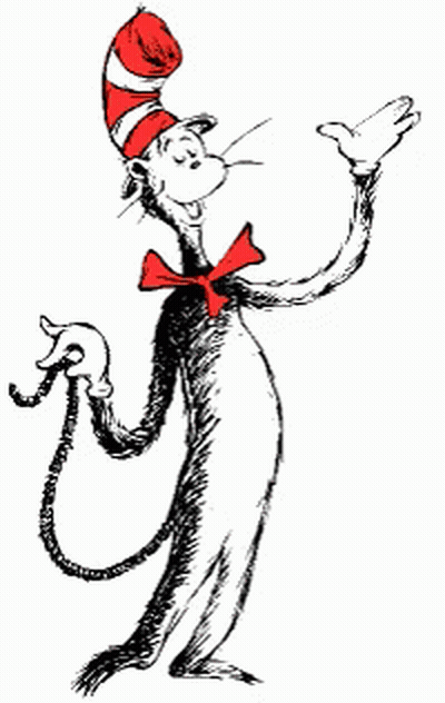 Cat In The Hat Red And White Hat Red Bow Tie GIF