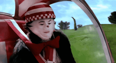 Cat In The Hat Red And White Striped Hat And Bow Tie GIF