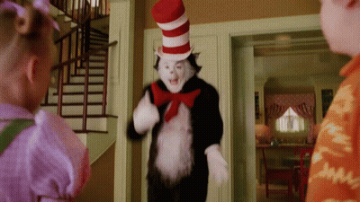 Cat In The Hat Red White Striped Hat Bow Tie GIF