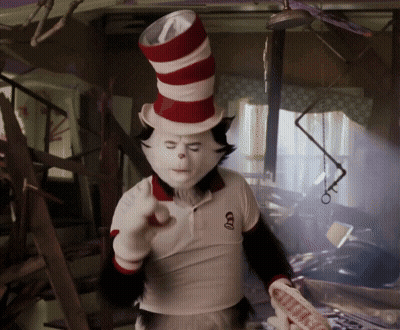 Cat In The Hat White Shirt Letter O GIF