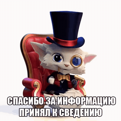 Cat In Top Hat On Red Chair GIF