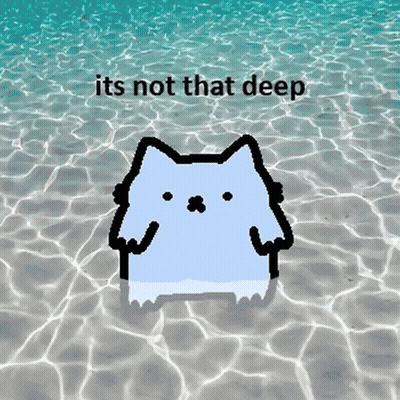 Cat In Water Saying It's Not That Deep GIF