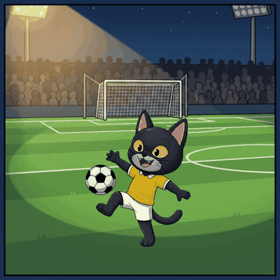 Cat Kicking Soccer Ball GIF
