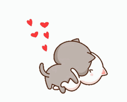Cat Kiss Dip Peach Goma GIF