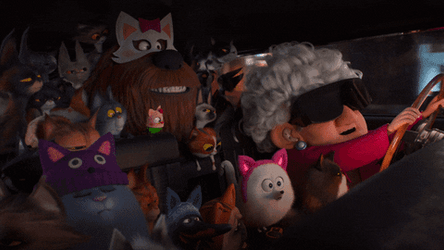 Cat Lady With Secret Life Of Pets Characters GIF