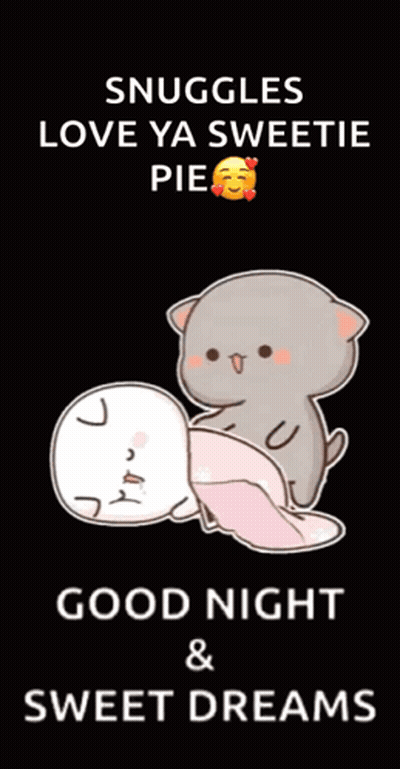 Cat Laying On Another Cat Good Night Sweet Dreams GIF