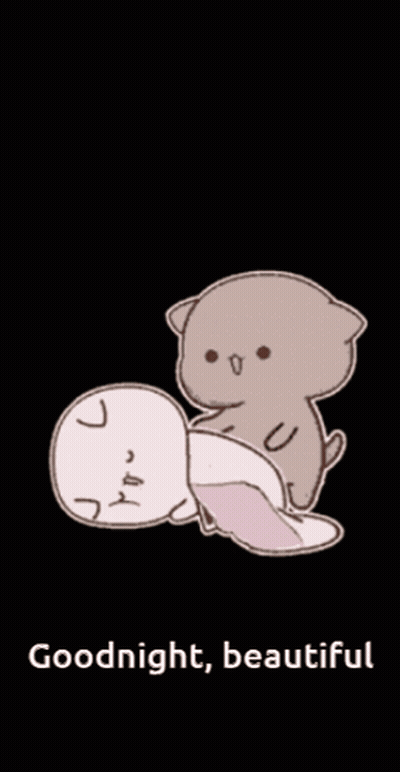 Cat Laying On Another Cat Goodnight Beautiful GIF