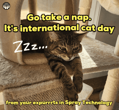Cat Laying On Cat Tree Saying Go Take A Nap International Cat Day GIF