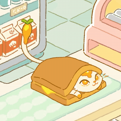 Cat Laying On Sandwich With Carrot GIF