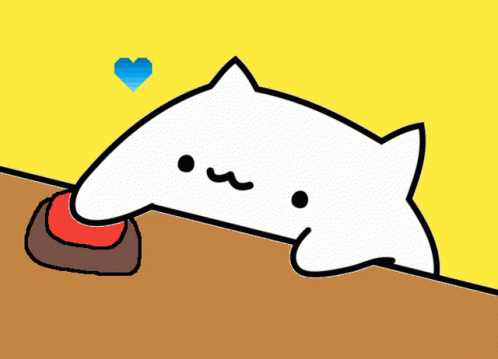 Cat Laying On Table With Red Button GIF