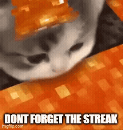 Cat Laying With Orange Block On Head GIF