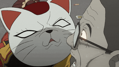 Cat Licking Man's Face GIF
