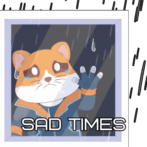 Cat Looking Out Window Sad Times Sticker