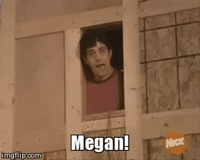Cat Looking Out Window Saying Megan GIF