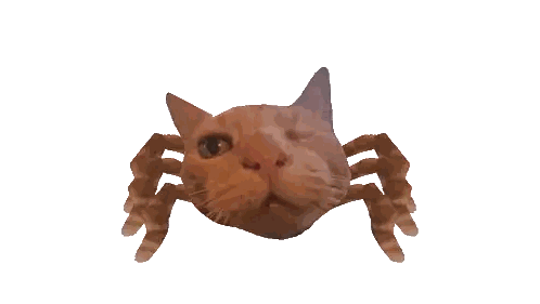 Cat Looks Like Spider With Open Mouth Sticker