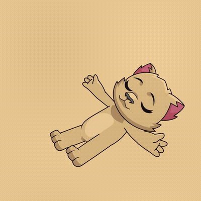 Cat Lying Down Arms Outstretched Eyes Closed GIF