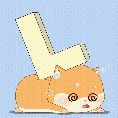 Cat Lying Down With Letter L GIF