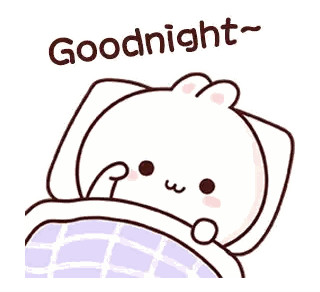 Cat Lying In Bed Saying Goodnight Sticker