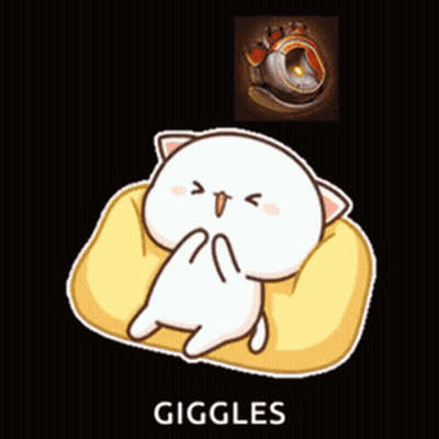 Cat Lying On Pillow With Giggles GIF