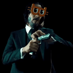 Cat Man Triggers With Gun GIF