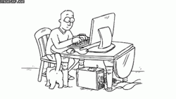 Cat Messes Up Your Computer Sketch GIF