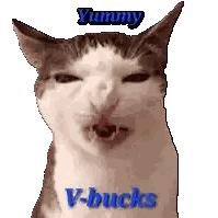 Cat Named Yummy V-Bucks Sticker