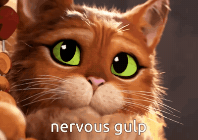 Cat Nervous Gulp GIF