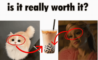 Cat Next To Bubble Tea GIF