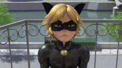 Cat Noir From Miraculous Ladybug Is Wearing A Cat Mask And Ears . GIF