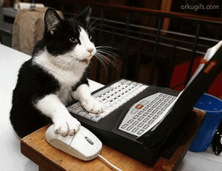 Cat On Computer Moving The Mouse GIF