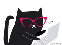 Cat On Computer Wearing Red Glasses Typing GIF