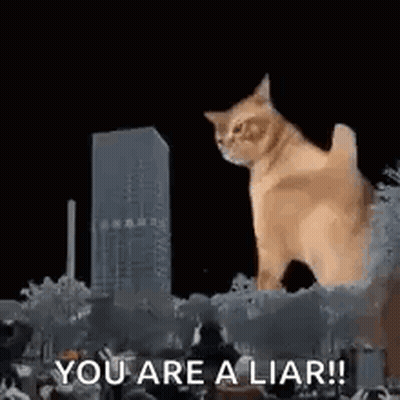 Cat On Pile Of Smoke With City Skyline GIF